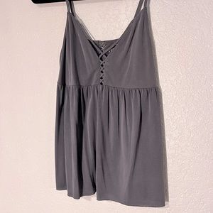 American Eagle Small Gray Soft and Sexy Tank Top with Criss Cross Detailing